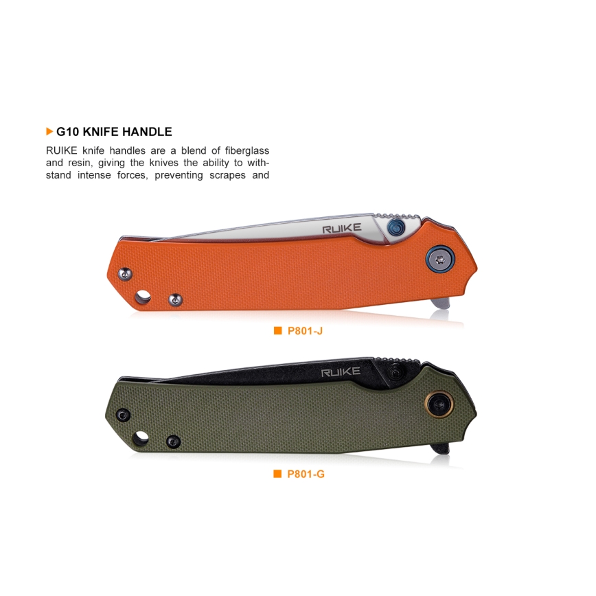 Ruike RUP801J - Canivete dobrável 20 cm laranja