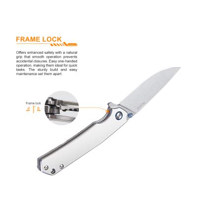 Ruike RUP801SF - Canivete dobrável 20 cm prateado