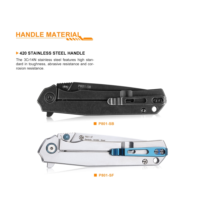 Ruike RUP801SF - Canivete dobrável 20 cm prateado