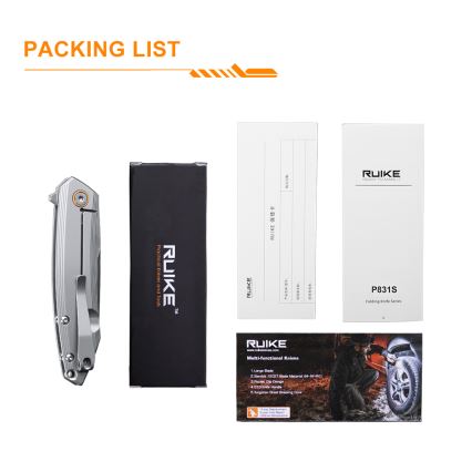 Ruike RUP831SSA - Faca compacta dobrável 19,5 cm prateado