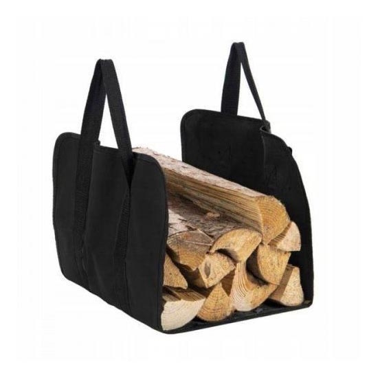 Saco para lenha de lareira 100x45 cm preto
