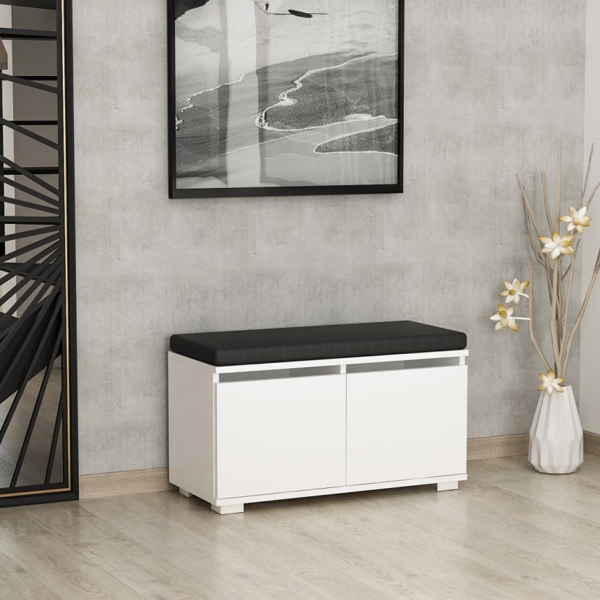 Sapateira DRAGO 42x80 cm branco/preto