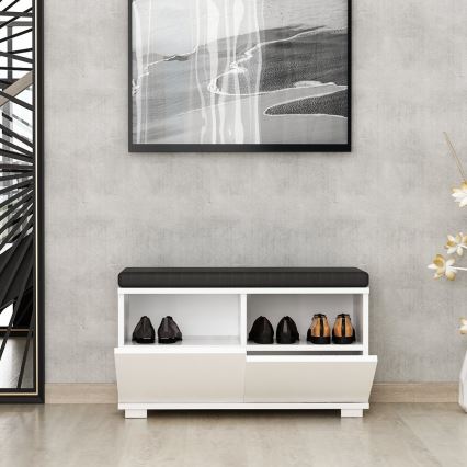 Sapateira DRAGO 42x80 cm branco/preto