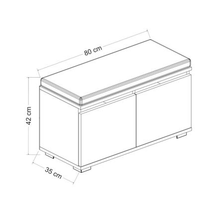 Sapateira DRAGO 42x80 cm branco/preto
