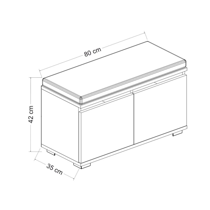 Sapateira DRAGO 42x80 cm branco/preto