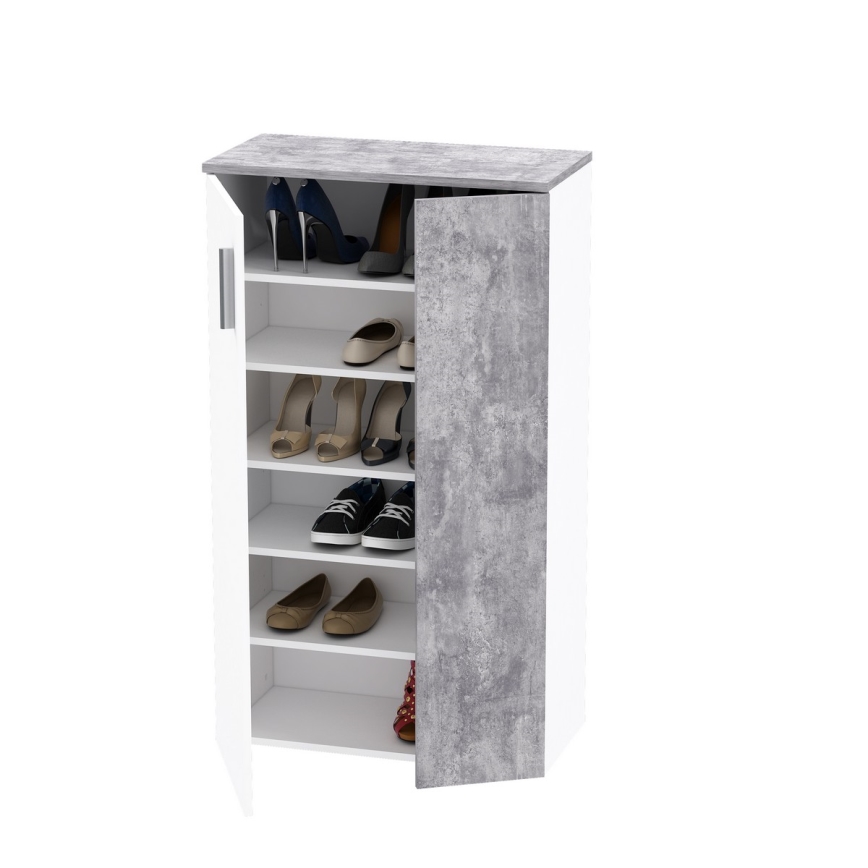 Sapateira ETON branco/cinzento betão