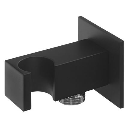 Sapho - Suporte de duche fixo angular com saída/mate preto