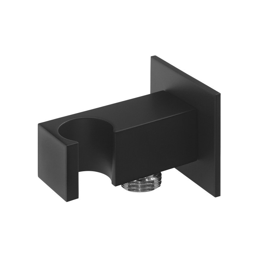 Sapho - Suporte de duche fixo angular com saída/mate preto