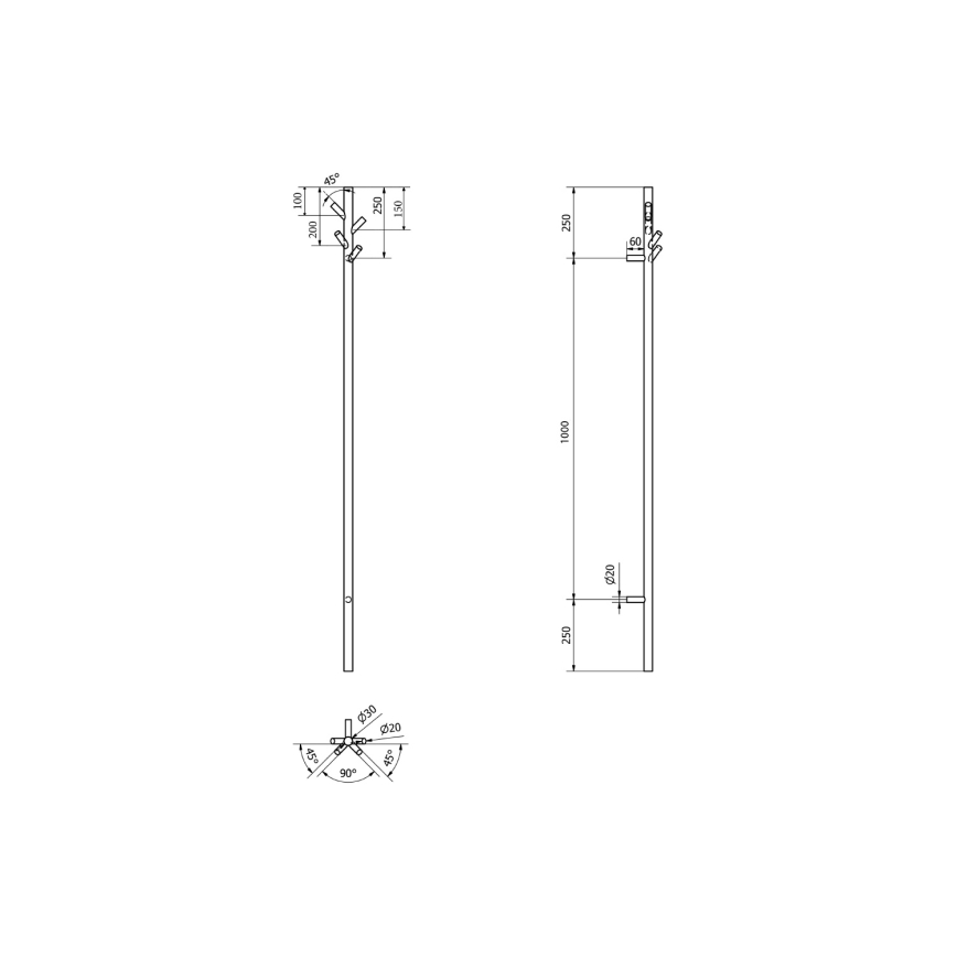 Sapho - Toalheiro elétrico PASADOR 30W/230V 150 cm mate preto