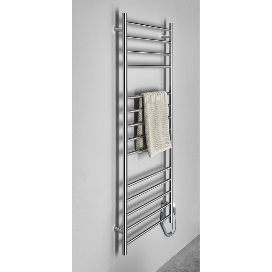 Sapho - Toalheiro elétrico REDONDO 130W/230V 150 cm cromado brilhante direita redondo