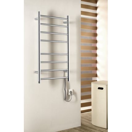 Sapho - Toalheiro elétrico REDONDO 75W/230V 90 cm cromado brilhante direita redondo