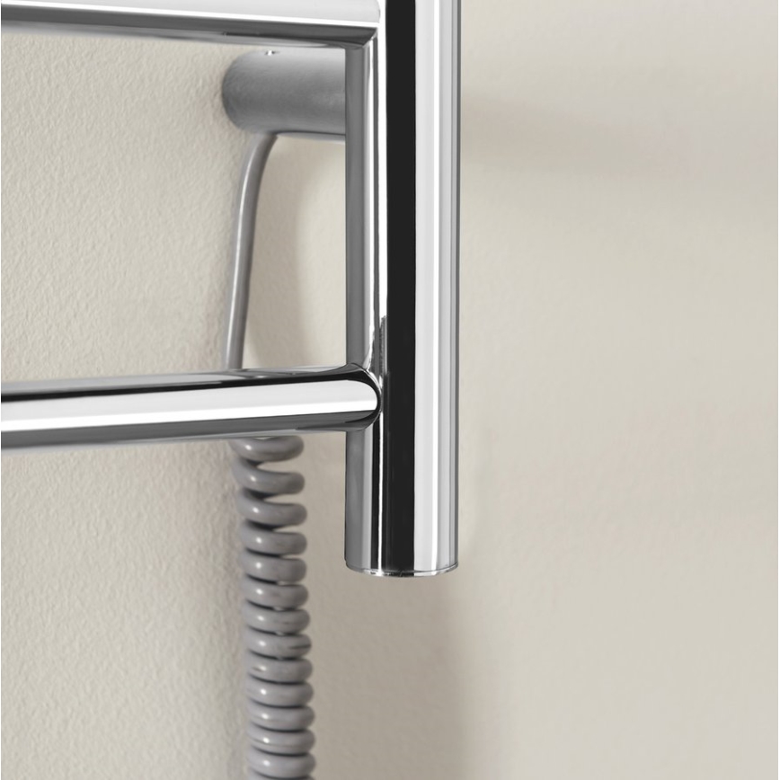 Sapho - Toalheiro elétrico REDONDO 75W/230V 90 cm cromado brilhante direita redondo