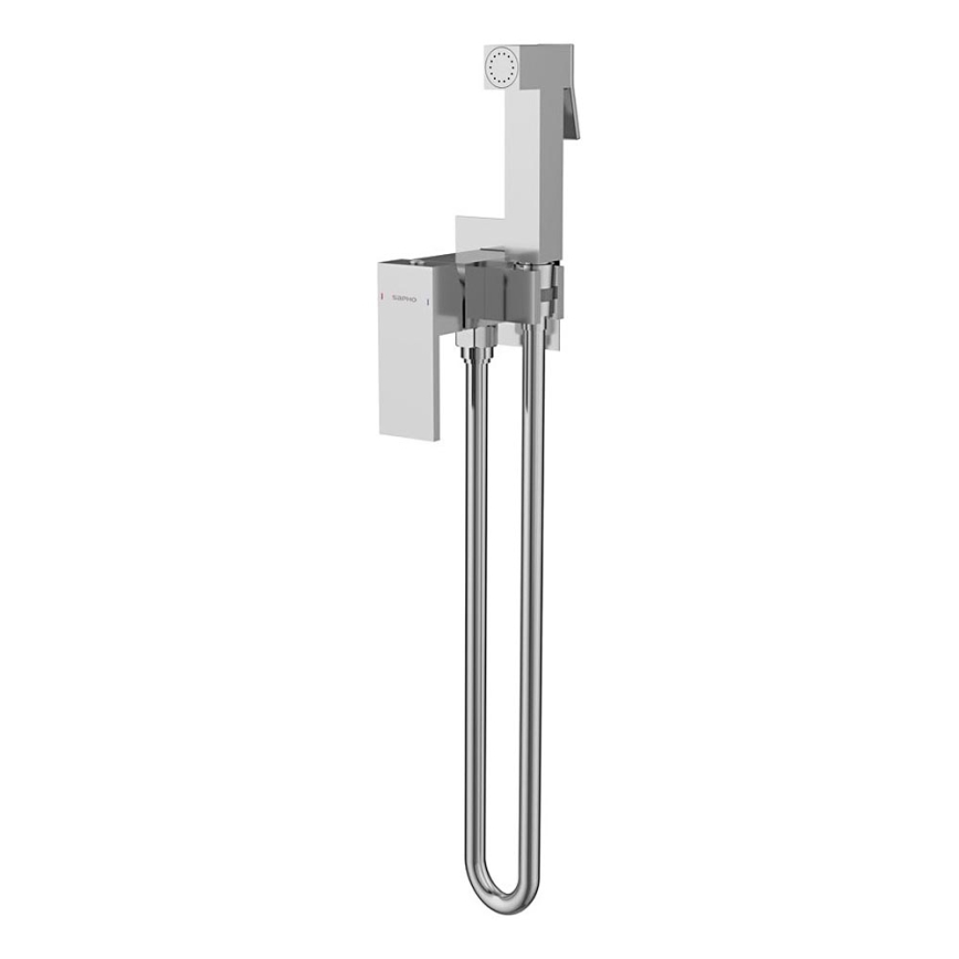 Sapho - Torneira de bidé com chuveiro para instalação embutida CUBEMIX angular/cromado brilhante