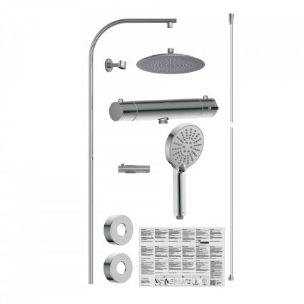 Schütte 60046 - Conjunto de duche com misturador termostático MADURA FRESH, cromado brilhante