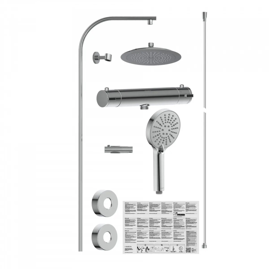 Schütte 60046 - Conjunto de duche com misturador termostático MADURA FRESH, cromado brilhante