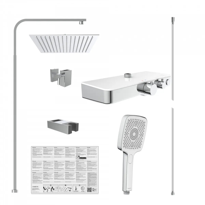 Schütte 60530 - Conjunto de duche com misturador termostático OCEAN, cromado brilhante