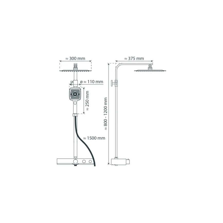 Schütte 60531 - Conjunto de duche com misturador termostático OCEAN, cromado brilhante/antracite