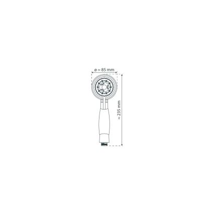 Schütte 60971 - Duche de mão VITAL cromado brilhante/cinzento