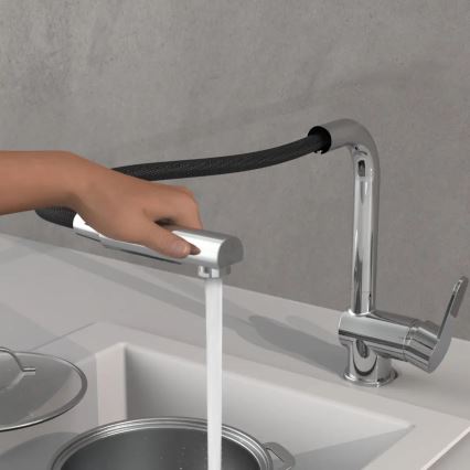 Schütte 79700 - Torneira de cozinha LONDON com bica extraível, acabamento cromado brilhante