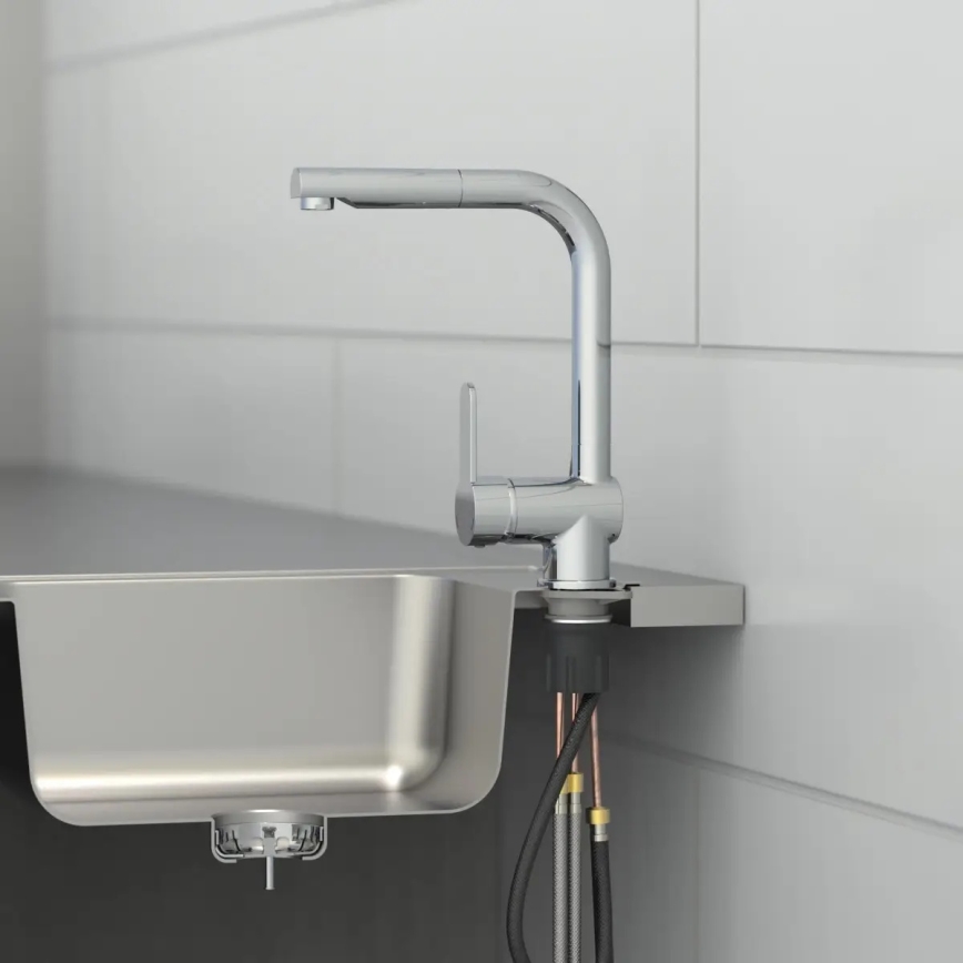 Schütte 79700 - Torneira de cozinha LONDON com bica extraível, acabamento cromado brilhante