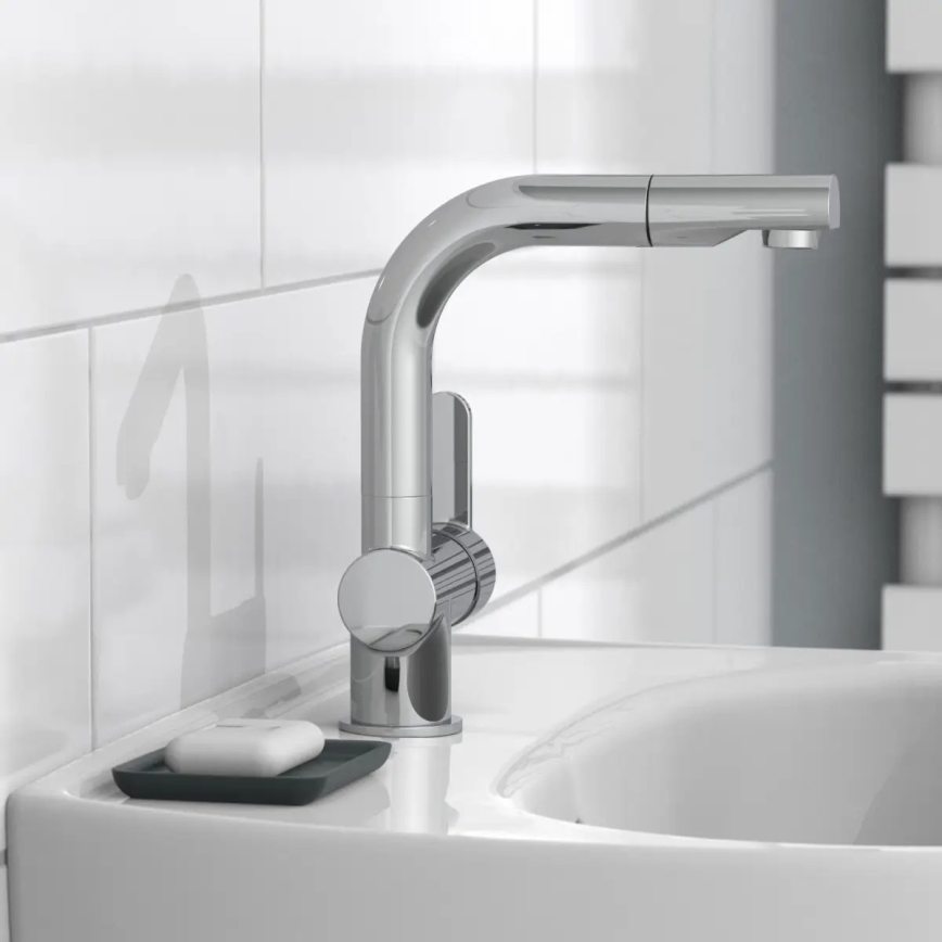 Schütte 79710 - Torneira de cozinha com ducha extraível LONDON cromado brilhante