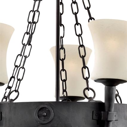 Searchlight - Lustre com corrente CARTWHEEL 5xE27/60W/230V preto