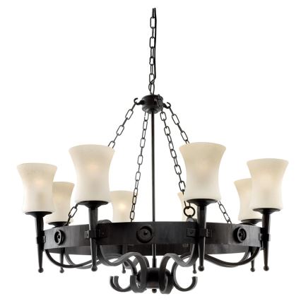 Searchlight - Lustre com corrente CARTWHEEL 8xE27/60W/230V preto