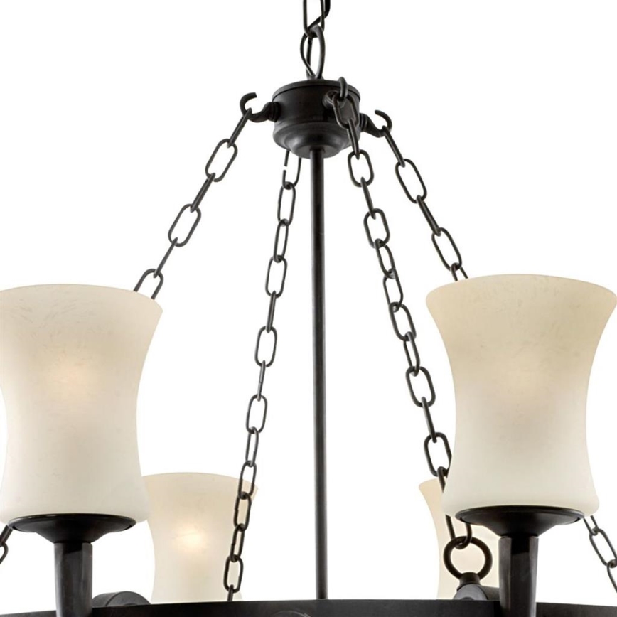 Searchlight - Lustre com corrente CARTWHEEL 8xE27/60W/230V preto