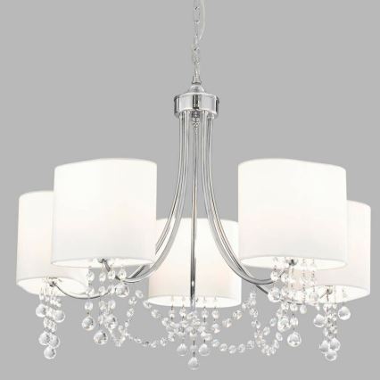 Searchlight - Candelabro de cristal de corrente NINA 5xE14/60W/230V