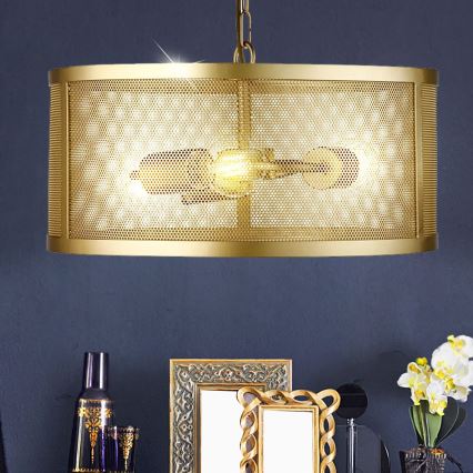 Searchlight - Candelabro numa corrente FISHNET 3xE27/60W/230V dourado
