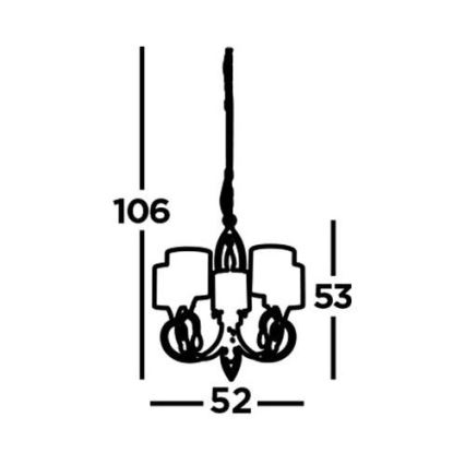 Searchlight - Candelabro suspenso ALBERTO 5xE14/60W/230V