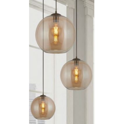 Searchlight - Candelabro num fio BALL 1xE27/60W/230V castanho