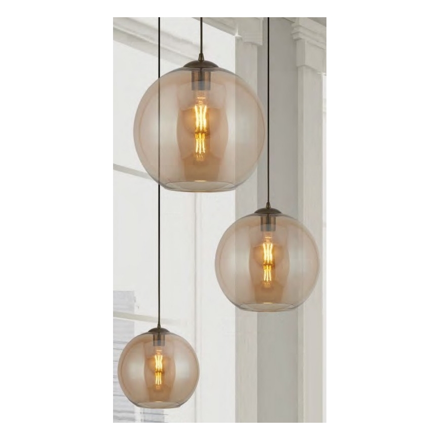 Searchlight - Candelabro num fio BALL 1xE27/60W/230V castanho