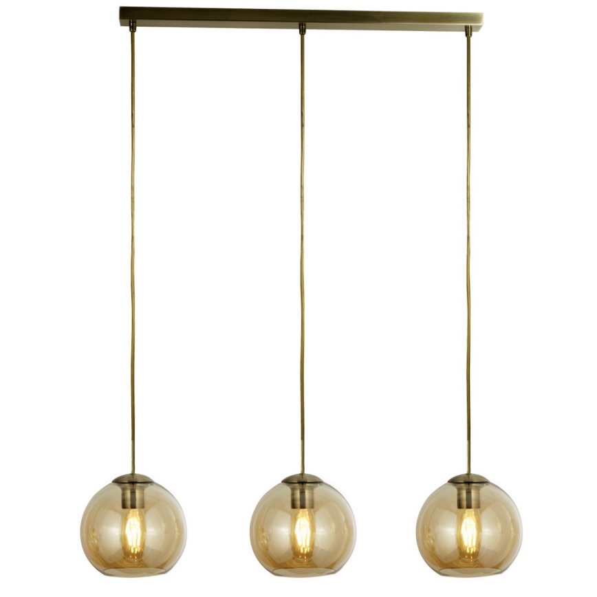 Searchlight - Candelabro num fio PENDANT 3xE27/40W/230V dourado