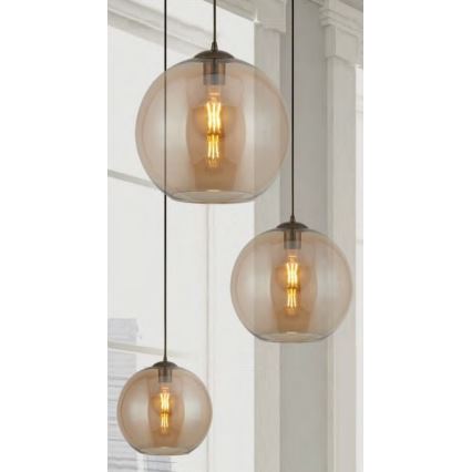 Searchlight - Candelabro num fio BALL 1xE27/60W/230V castanho