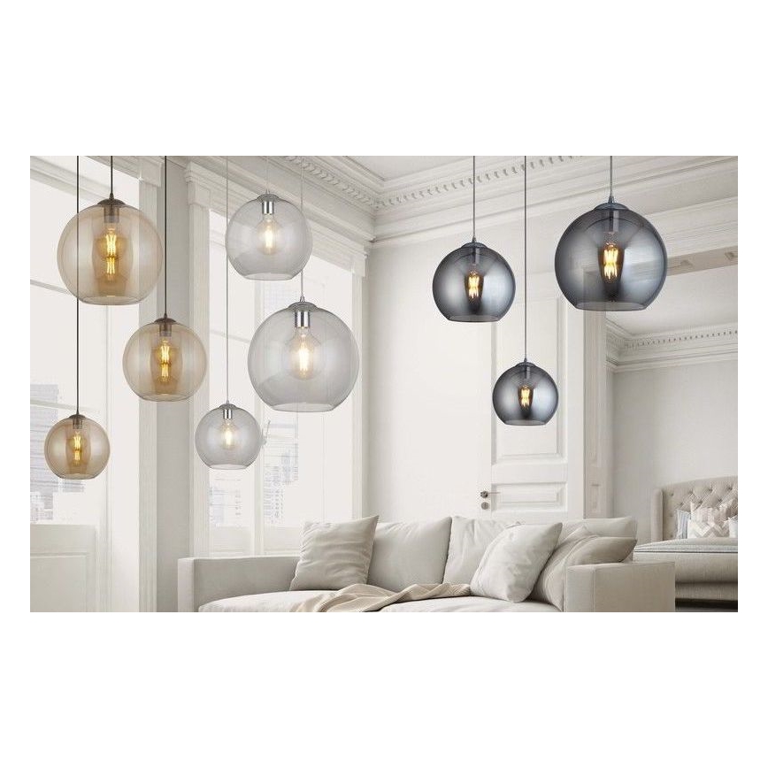 Searchlight - Candelabro num fio BALL 1xE27/60W/230V castanho