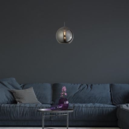 Searchlight - Candelabro num fio BALL 1xE27/60W/230V preto antigo