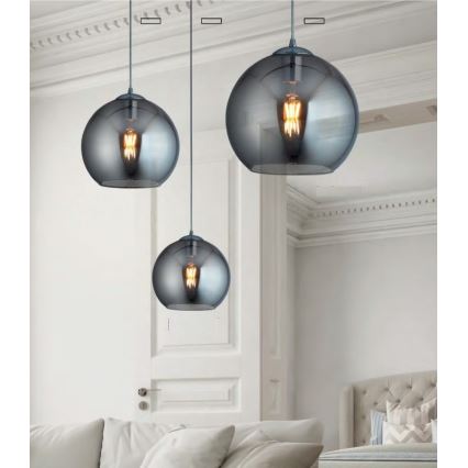 Searchlight - Candelabro num fio BALL 1xE27/60W/230V preto antigo