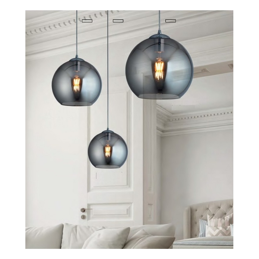 Searchlight - Candelabro num fio BALL 1xE27/60W/230V preto antigo