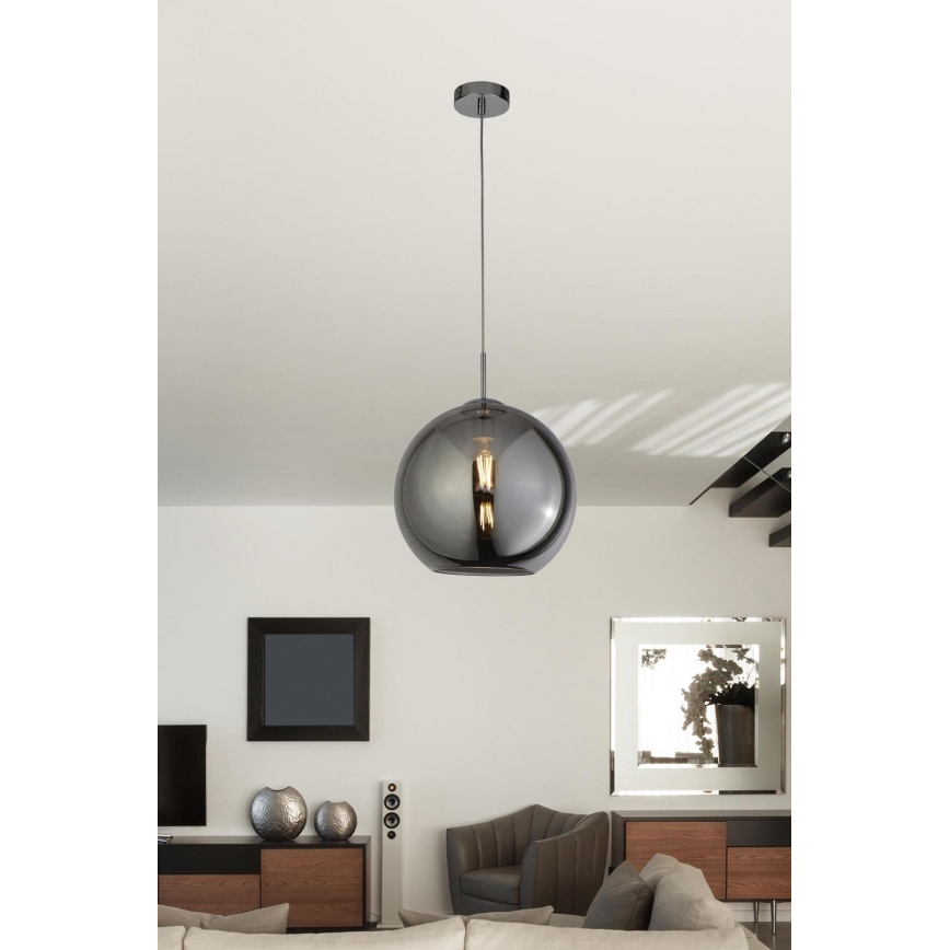 Searchlight - Candelabro num fio BALL 1xE27/60W/230V preto antigo