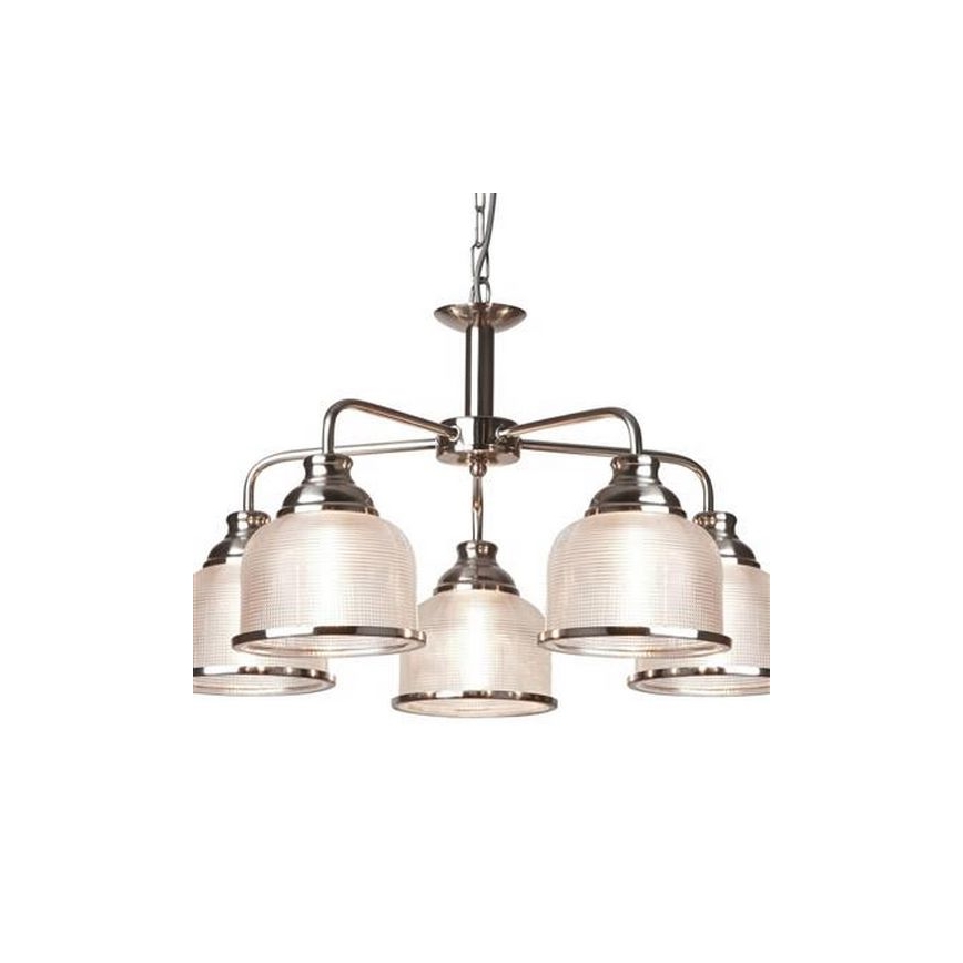 Searchlight - Candeeiro suspenso BISTRO 5xE27/60W/230V cromado brilhante