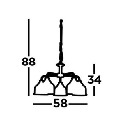 Searchlight - Candeeiro suspenso BISTRO 5xE27/60W/230V cromado brilhante