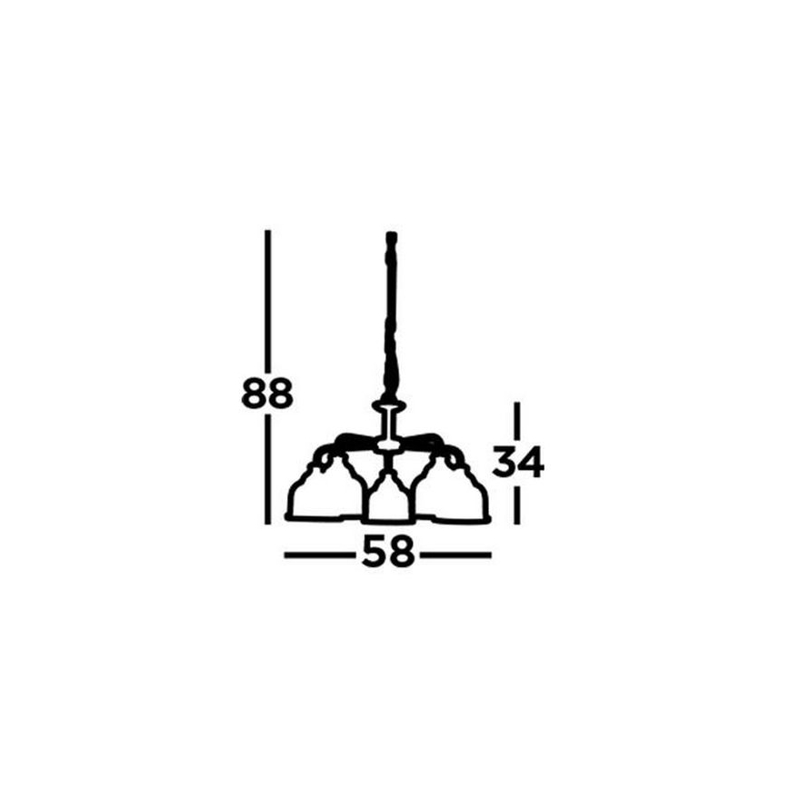 Searchlight - Candeeiro suspenso BISTRO 5xE27/60W/230V cromado brilhante