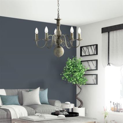 Searchlight - Candelabro numa corrente GREYTHORNE 5xE14/40W/230V