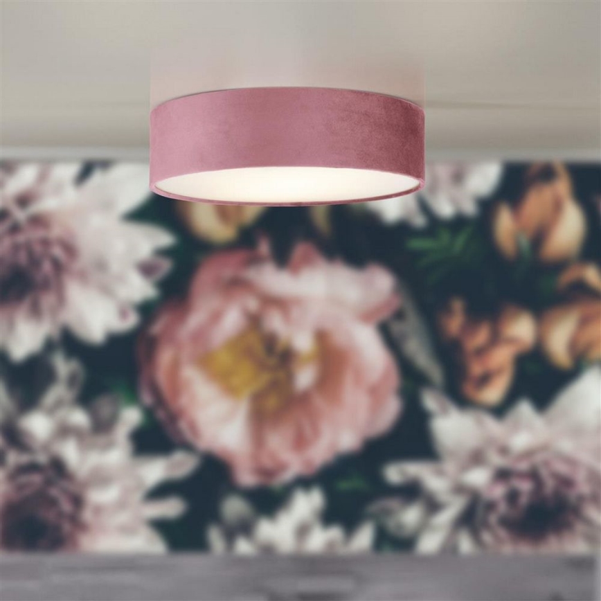 Searchlight - Iluminação de teto DRUM PLEAT 2xE27/15W/230V rosa