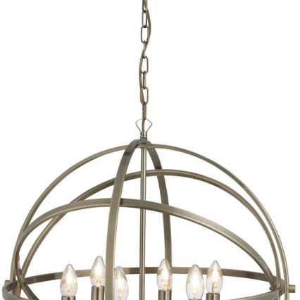 Searchlight - Lustre com corrente ORBIT 6xE14/60W/230V latão