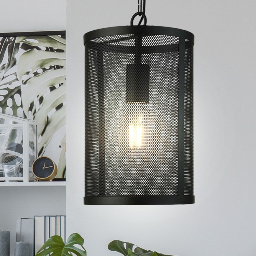 Searchlight - Candelabro numa corrente FISHNET 1xE27/60W/230V preto antigo