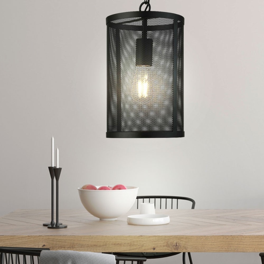 Searchlight - Candelabro numa corrente FISHNET 1xE27/60W/230V preto antigo
