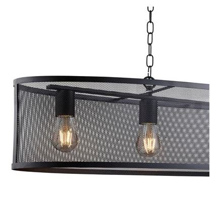 Searchlight - Candelabro numa corrente FISHNET 4xE27/60W/230V preto antigo