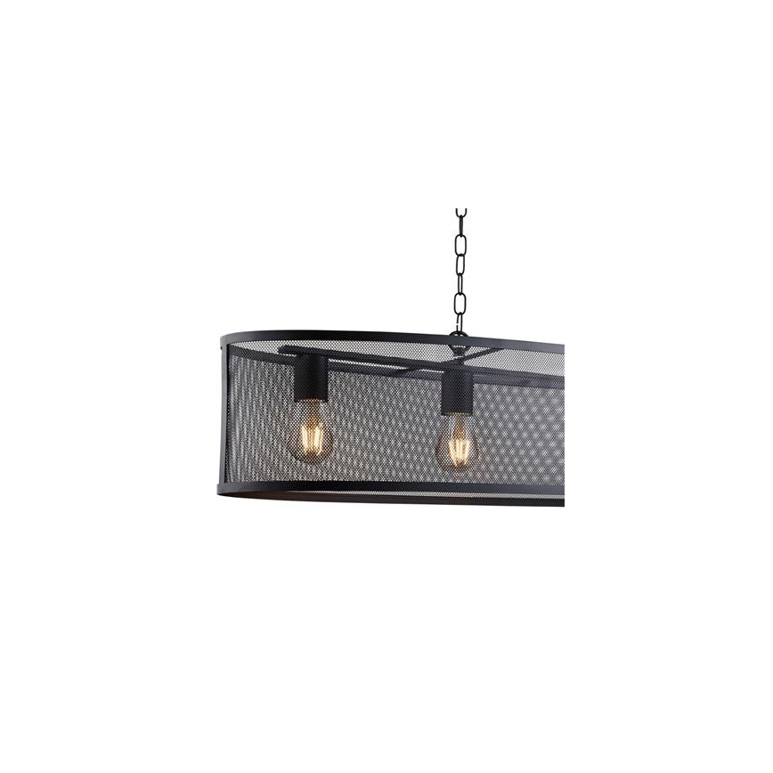 Searchlight - Candelabro numa corrente FISHNET 4xE27/60W/230V preto antigo